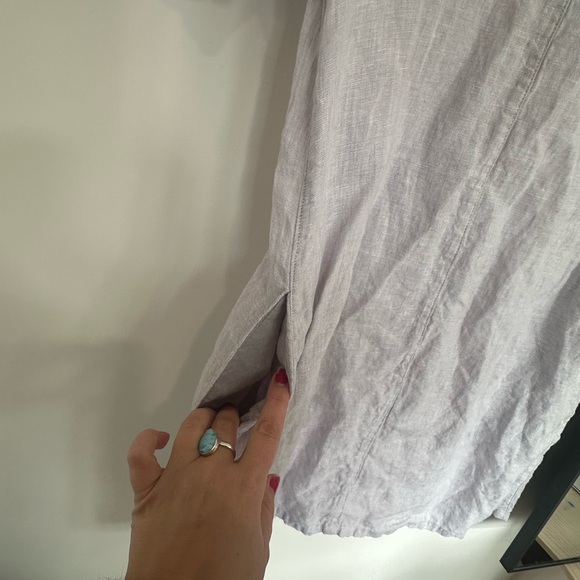 C&C California Soft Lilac Linen shirt dress with pockets casual‎ comfort - Picture 8 of 8